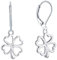 JO WISDOM Damen Ohrringe 4 Blatt-Klee Ohrhänger Silber 925,Hängende Herz Schmuck,Schmuck für Frauen