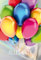 KE - Abschiedskarte für Arbeitskollegen, Auf Wiedersehen Klappkarte mit Umschlag, DIN B6 Format, Hochwertige Karte zum Abschied - Motiv: Ballons