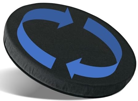 QM Basic Mobiles Drehkissen 150 kg belastbar, rutschfeste Auflage | 360° Sitzkissen orthopädisch | Anti-Rutsch Stuhlkissen drehbar