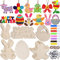 JOYIN 60 Stück unfertige Holz Ostern Ornamente, Ostern Basteln Kinder Holz, Form Ausschnitte mit Löchern, Hang Tags, Gunst Tags, Geschenk Tags, Tags für Kinder Ostern Party Supplies DIY Dekor