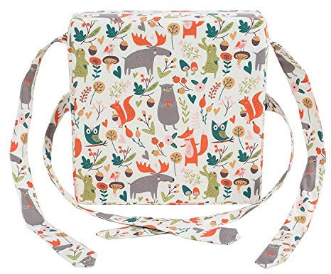 Kinder Sitzkissen Sitzerhöhung Stuhl, Fansu Baby Tragbar Sitzkissen Cartoon Drucken Quadratische Zerlegbar Verstellbar Kleinkinder Esszimmerstuhl ErhöHen Pad Esszimmer Boostersitze (Weiß)