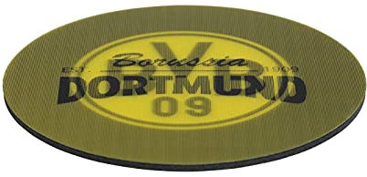 Borussia Dortmund Untersetzer 3D | 5 BVB Untersetzer mit faszinierendem Effekt | Motiv wechselt je nach Blickrichtung | Mit Antirutsch-Rückseite [gelb/schwarz mit Logo]