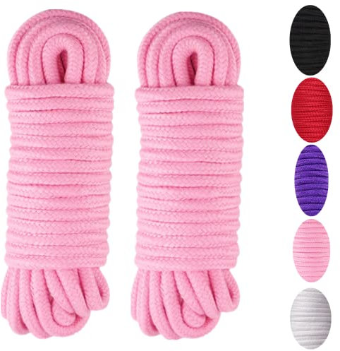 WUWYOUWL Weiches Baumwollseil, 10 m / 8 mm Universal-Seil-Handwerksseil, Dicker Baumwollfaden (Rosa)