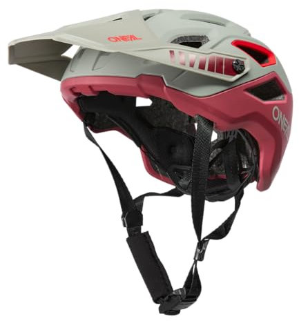 O'NEAL | Mountainbike-Helm | Fahrrad | Leichtgewichtiger Enduro/Trail/Freeride Helm mit Einer 2 Schalen Polycarbonat Konstruktion | Pike Helmet Solid | Erwachsene | Grau/Burgunder | L/XL (58-61cm)