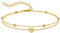 AFSTALR Fußkette Damen Fusskette Edelstahl Herz Layered Anhängern Silber Doppel-Fußkettchen Für Damen Edelstahl Verstellbare Fußschmuck Coin Fußkette Für Damen 丨Gold