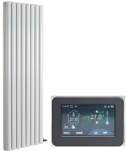 Milano Aruba Ardus 2300W White Double Oval Panel Double Panel Dry Heat WiFi Smart Electric Radiator - 1784mm x 472mm