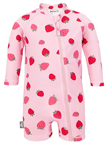 JAN & JUL Rashguard monobloc pour enfant avec protection UV pour garçons et filles, Fraise - Rose, 2 ans