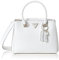 GUESS Women Noelle Girlfriend Satchel Bag, Weiß