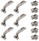 6 x siwitec Blum CLIP top BLUMOTION 155° Scharnier INSERTA mit Feder, Softclose, vernickelt, Innenanschlag, inkl. Kreuzmontageplatten