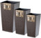 KADAX Set di 3 vasi alti per piante, Moka Rattan, H 57,5/68 / 75,5 cm – fioriera decorativa grande, vaso da esterno elegante
