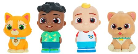 CoComelon Best Friends & Pets 4-Figuren-Set – enthält JJ, Cody, Bingo der Hund und Pickles the Cat – Spielzeug für Kinder, Säuglinge und Vorschüler