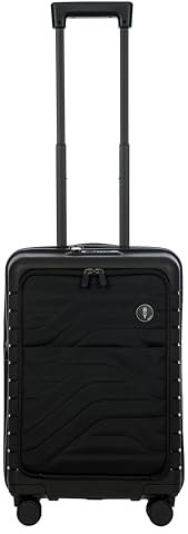 Brics BY Ulisse - 4-Rollen-Kabinentrolley mit Vortasche 55 cm erw. USB black