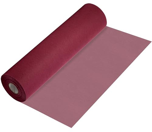 100%Mosel Runner da Tavolo in Tessuto Non Tessuto, in Rosso Bordeaux (30 cm x 25 m), Runner Decorativo da Tavola, elegante Decorazione da Tavola per Compleanni & Matrimoni