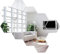 SSyang 12 Pezzi Specchio Adesivo da Parete Acrilico,Specchio Wall Stickers Decor,Adesivi da Parete a Specchio,Decorazione Adesiva da Parete a Specchio Acrilico,per Soggiorno e Camera da Letto(Argento)