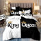 Freyamy Partner Bettwäsche 135x200cm 2teilig Schwarz Weiß King&Queen 3D Bettwäsche für Paare 100% Mikrofaser Pärchen Bettwaren-Sets Liebhaber Bettbezug mit Reißverschluss und 1 Kissenbezug 80x80cm