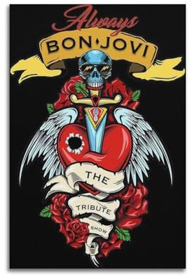 KIUYGPPJ Musikposter mit Bon Jovi, dekoratives Gemälde, Leinwand, Wandposter und Kunstdruck, moderne Familienschlafzimmer-Dekoration, Poster, 20 x 30 cm