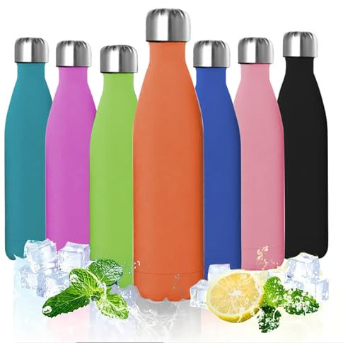 ProBytes Stainless Steel 750ml Water Bottle - Thermal Vacuum Insulated Flask, Double Wall BPA-Free Material, Upto 12/24 Hrs Hot/Cold, Leak-Proof, Sports, Office, Gym, Travel, Unisex - Apricot