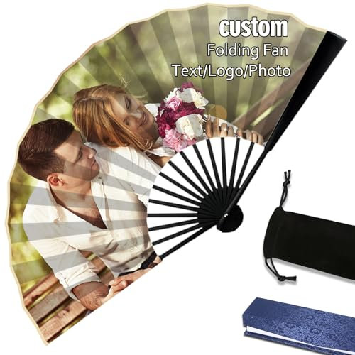 KOLOWKO Personalisierte Foto-Faltfächer, individuelle Hand-Faltfächer für Partys, Shows, Hochzeitssäle, Geburtstagsgeschenke, dekorative Faltfächer