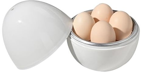 Bollitore per uova a microonde, 4 uova a vapore rapido, per cuocere uova in camicia per microonde per uova sode morbide in meno di 10 minuti, gadget da cucina per bollire rapidamente le uova, 15,9 x