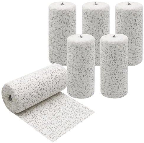 Plaster Cloth Paris Bandage 6 Rolls 15CM X2.7M Modelling Cloth Gauze White Cast Bandages for Belly Casting, Mask Making, Scenery Construction, Art and Craft Projects