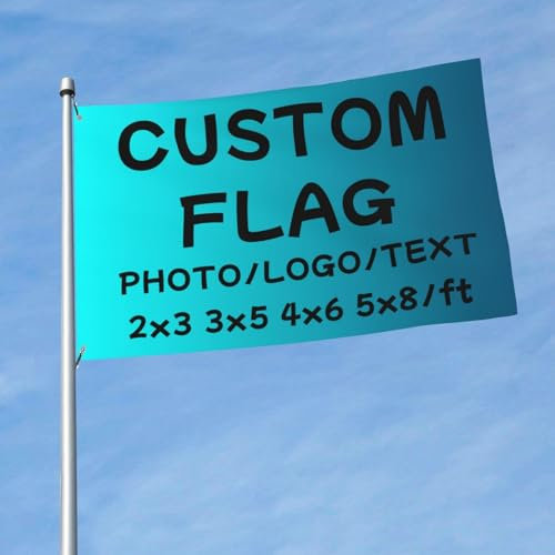 PRFELMG personalisierte Flagge 2x3/3x5/4x6/5x8 Ft, gestalten Sie Ihr Banner mit Foto/Logo/Text für Gartenpartys, einseitig.