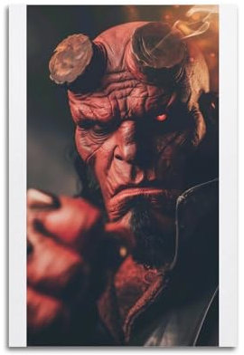nshdahns Hellboy-Poster, Wandkunst, Vintage-Kunst, Raumdekoration, ästhetisches Schlafzimmer-Poster für Schlafzimmer, 50 x 75 cm, ungerahmter Stil