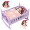 SMELEYOU Babypuppenkrippe Set Babypuppenkrippe mit Babypuppe Holzpuppe Crib Doll House Möbel kleine Babypuppenkrippe Accessoires für Kinder im Alter von 3+