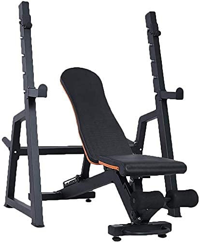 GKJHTED Multifunktionale Hantelbankständer für den Haushalt, Kniebeugenständer, Bank-Set, Heimfitnessgerät, multifunktionales Bank-Set zum Gewichtheben, Langhantel (schwarz, 78 x 108 x 1