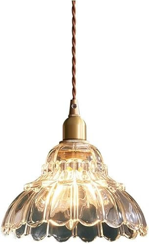 TaleTre 6.7 Lámpara de techo moderna de cristal de latón con 1 luz for fregadero de isla de cocina con altura ajustable for colgar