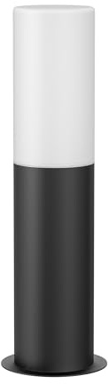 ledscom.de Wegelicht/Pollerleuchte GROPO für außen mit Premium Echtglashaube – UV-beständig, kein Vergilben, IP44, 41 cm, schwarz 1x E27 max. 40W
