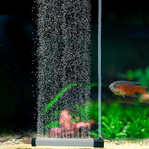 hygger Aquarium Bubble Strip, Nano Air Bubble Curtain Wall Aquarium Air Stone Kit, Quiet High Dissolved Oxygen Diffuser Fish Tank Bubbler Decorations for Freshwater Saltwater (5.9 Inch)