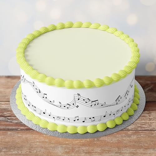 Edible Pre-Cut Music Notes Border Ribbon Cake Wrap x 3 Fondant Cake Topper Decoration - Ideal For Decorating Your Cakes And Easy To Use