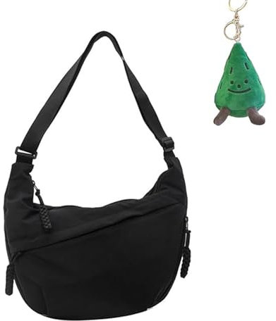 FTEAEYJLH Leichte Umhängetasche Aus Nylon Für Damen – Modische Umhängetasche Mit Mehreren Taschen Für Unterwegs (Black)