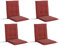 Outsunny 4er Set Sitzkissen 108 x 50 x 5 cm Stuhlkissen mit Bändern, Outdoor Indoor Sitzauflage, Sitzpolster, Bankpolster für Gartenmöbel, Sitzsthul, Essstuhl, Weinrot