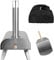 George Foreman Outdoor 12 Inch Wood Pellet Portable Wood Fired Pizza Oven Stainless Steel with Paddle and Carry Bag, BBQ Oven & Smoker, Foldable Legs GFWPPO1SSPC
