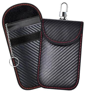 2 Stück Keyless Go Schutz Autoschlüssel mit RFID Blocker und Faraday Tasche für Funkschlüssel