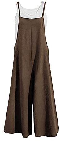 YIzdegg Salopette larghe da donna, estive, con grandi tasche, retrò, oversize, mussola, pantaloni da lavoro, pantaloni larghi, taglia baggy, asciugatura rapida, pantaloni estivi, tinta unita, cachi