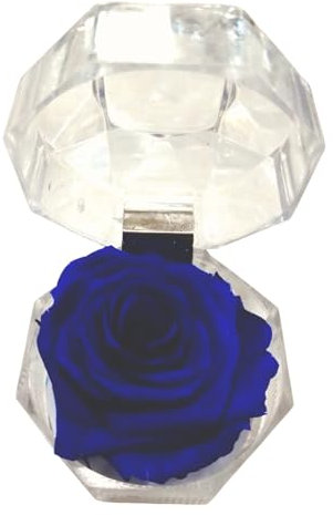 ROSE ETERNELLE BLEUE en bijouterie. Cadeau original. Rose bleue naturelle préservée. Décoration élégante. Cadeau amoureux, anniversaire, anniversaire de mariage, fête des mères.