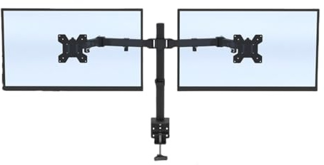 Dual Monitor Stand, Adjustable Monitor Arm Desk Mount for 13-27 Inch Screens, 90° Tilt/360° Rotation, Max VESA 100x100mm, Supports up to 8 kg