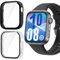 Vanrain Cover per Huawei Watch Fit 4, 2 Pezzi Custodia Protezione Totale Ultra Sottile Cover Rigida per PC Schermo con Vetro Pellicola, Transparent+Nero