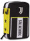 Seven Juventus Federmäppchen für die Schule mit 3 Reißverschlüssen, schwarz, Stiftehalter, dreifach mit Stiften, Bleistiften, Farben, Grundschule, Kinder, Fußball, Schwarz, Modern