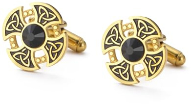 Dreamtimes Wikinger Keltischer Knoten Kreuz Manschettenknöpfe Edelstahl Viking Manschettenknöpfe irischen Schmuck Vatertag Geschenke für Männer Hochzeit Bräutigam Geschenke