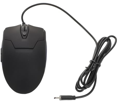 Homoyoyo Souris Filaire USB C à 6 Boutons avec Rétroéclairage LED | Clic Silencieux, 800 1200 1600 2400 Dpi, Connexion Stable, Abs Noir, pour Tablette et Bureau