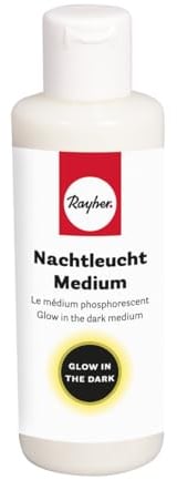 Rayher Nachtleucht-Medium, Glow in the Dark Medium, Leuchtfarbe, lichtgelb, Flasche 80 ml, Nightglow Effekt, für leuchtende DIY-Projekte, leuchtet in der Nacht, 35096159