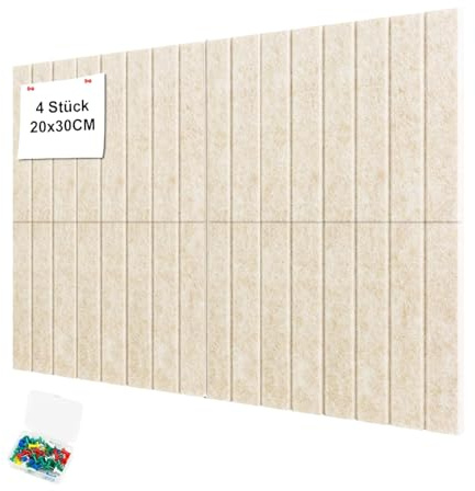 60x40cm Filz Pinnwand Selbstklebend 4 Stück 30x20cm Pinnwand Filz Kamel | mit 50 Stk Pinnnadeln Korkwand Alternative Dekorative Pinnwände Sichere Abnehmbare Pinwand für Büro Kinderzimmer Schule