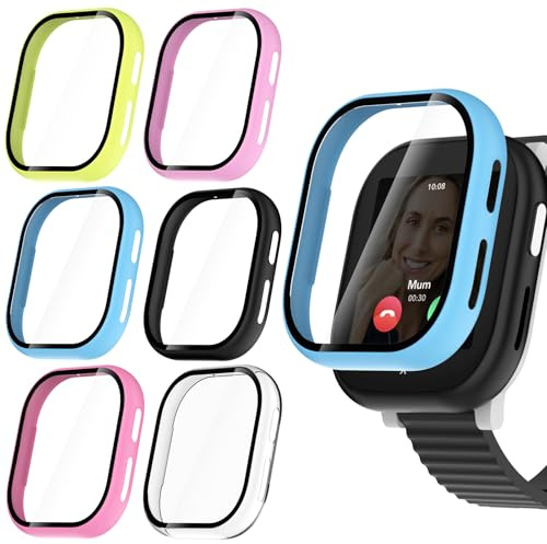 WD&CD 6 Stück Schutzhülle Kompatibel mit Xplora X6 Play Kids 2022 PC Hülle | PC Hülle Cover Case mit Schutzfolie Kompatibel mit Xplora X6 Play kids 2022 Rosa/Schwarz/Blau/Transparent/Grün/Rosenrot