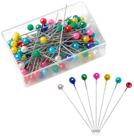 Stecknadeln mit Kopf 600 Stück Edelstahl mit Kunststoffkopf Fstecknadeln | Mehrfarbig Glaskopfstecknadeln Bunte Sewing Pins für Basteln Nähen Säumen Craft,Jewelry Komponenten Dekoration