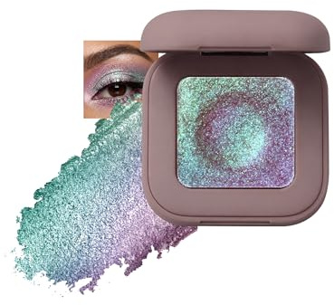 Jutqut Glitzer Chamäleon Lidschatten-Grün Blau Metallic Eyeshadow,#02 | Wasserfest Formel, Multichrome Lidschatten, Sparkling Langlebiger, Wischfest, Metallische Glitter Looks