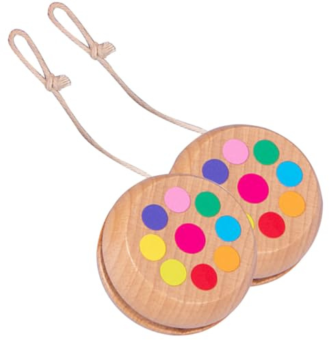 IMIKEYA 2 Stück Holz Jo-jo für Kinder mit Niedlichem Tierdesign Fördert Handgeschicklichkeit und Stärkt das Handgelenk Lernspielzeug für Kleinkinder