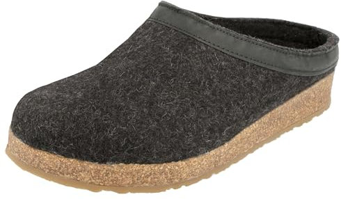 HAFLINGER Grizzly Torben Filzclog Hausschuh aus reinem Wollfilz Graphit, Gr. 47